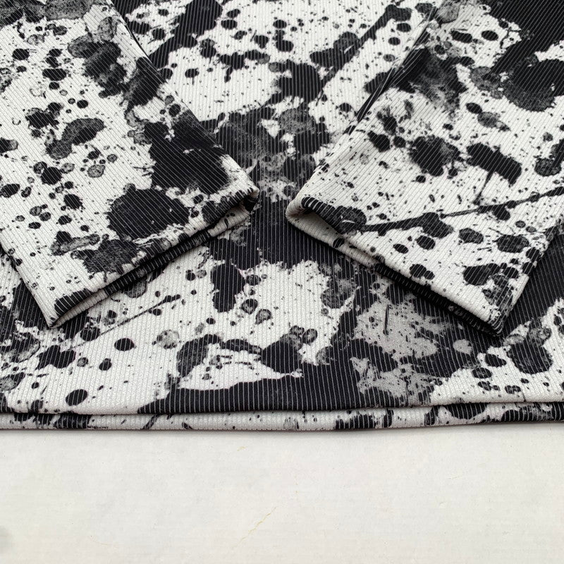【中古品】【メンズ】 BLACK COMME des GARCONS 1B-T010 PAINTED JERSEY CUT SEW ペイントデザイン 長袖 カットソー 140-260615-vt-99-fuzh サイズ：M カラー：総柄 万代Net店