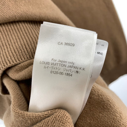 【中古品】【メンズ】 LOUIS VUITTON ルイヴィトン カシミヤシルク LVエンボスロゴセーター トップス ニット ブランド 古着 141-260614-gm-09-fuz サイズ：L カラー：ベージュ 万代Net店