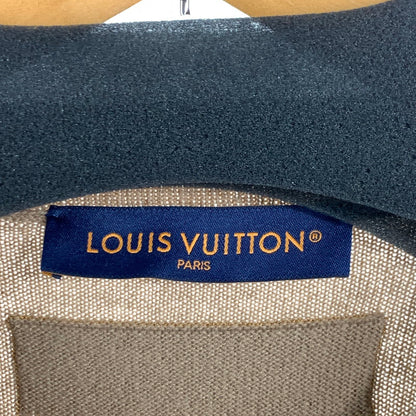 【中古品】【メンズ】 LOUIS VUITTON ルイヴィトン カシミヤシルク LVエンボスロゴセーター トップス ニット ブランド 古着 141-260614-gm-09-fuz サイズ：L カラー：ベージュ 万代Net店