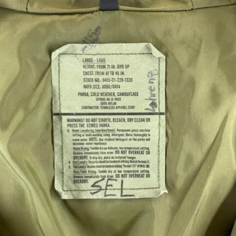 【中古品】【メンズ】 US ARMY 90s ECWCS GORE-TEX PARKA JACKET エクワックス ゴアテックス パーカージャケット ※ファー欠品 145-260615-vt-97-fuzh サイズ：L カラー：カーキカモ 万代Net店