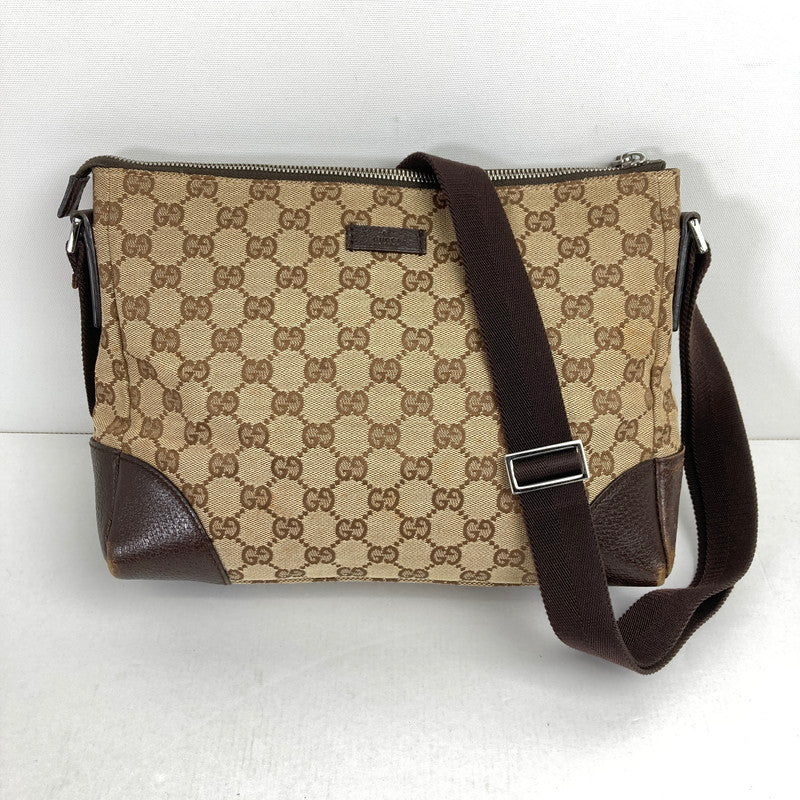 【中古品】【レディース】 GUCCI グッチ 114273 キャンバスショルダーバッグ カラー BROWN　カバン 180-260615-ky-06-fuzh 万代Net店