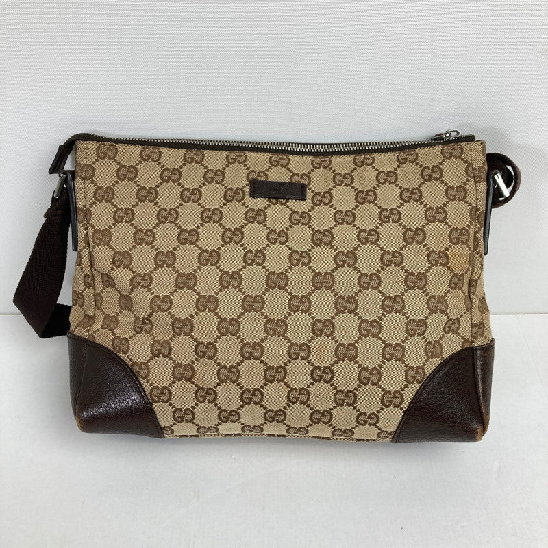 【中古品】【レディース】 GUCCI グッチ 114273 キャンバスショルダーバッグ カラー BROWN　カバン 180-260615-ky-06-fuzh 万代Net店