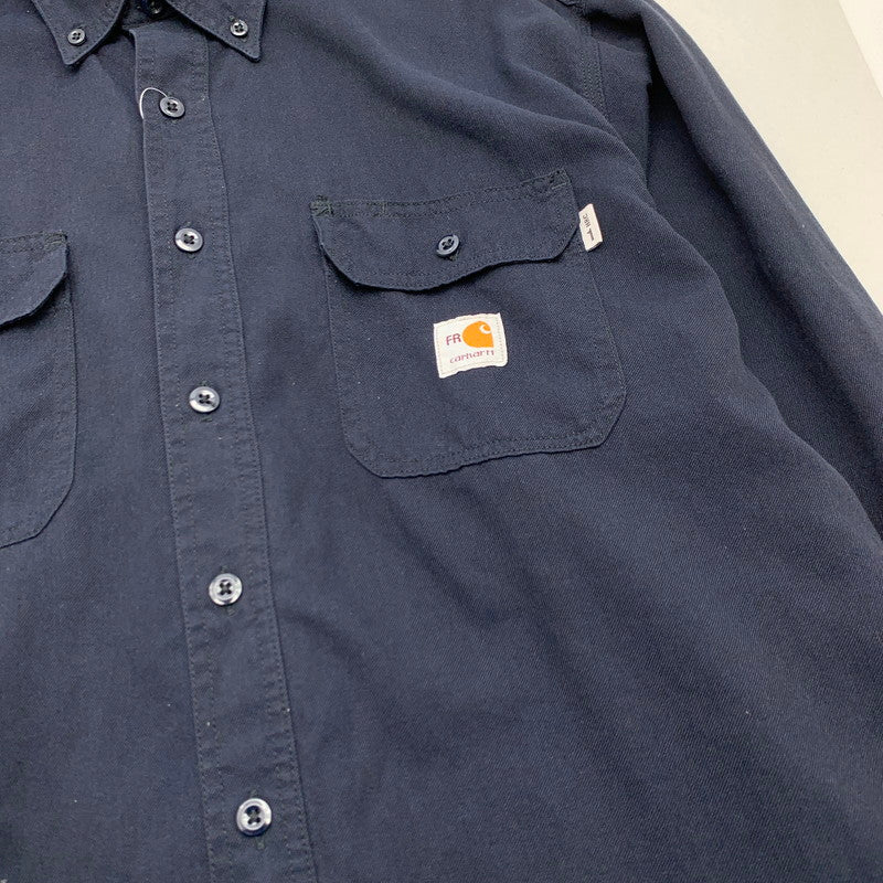 【中古品】【メンズ】 CARHARTT WORK SHIRT カーハート ワークシャツ 長袖シャツ ブランド 古着 145-260628-gm-14-fuz サイズ：不明 カラー：ネイビー 万代Net店