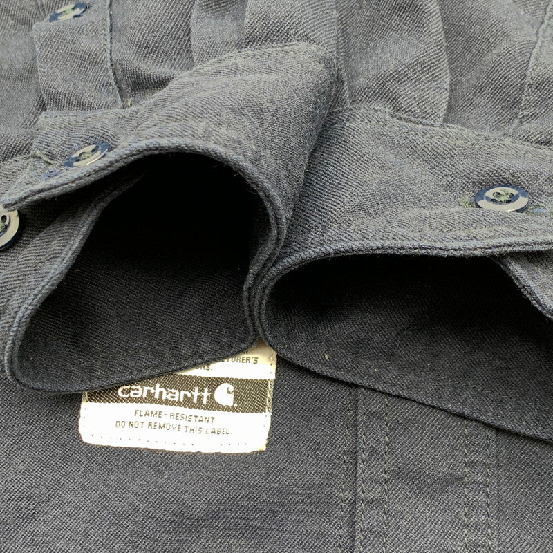 【中古品】【メンズ】 CARHARTT WORK SHIRT カーハート ワークシャツ 長袖シャツ ブランド 古着 145-260628-gm-14-fuz サイズ：不明 カラー：ネイビー 万代Net店