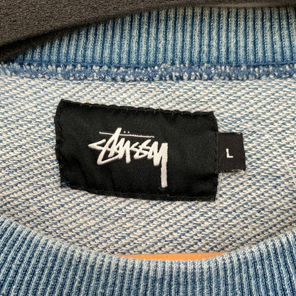 【中古品】【メンズ】 STUSSY ステューシー 半袖スウェット 半袖Tシャツ カットソー ブランド 古着 142-260628-gm-03-fuz サイズ：L カラー：ブルー 万代Net店