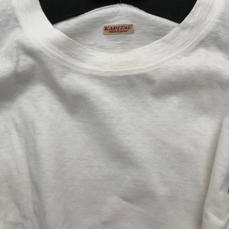 【中古品】【メンズ】 KAPITAL キャピタル バンダナHUGE Tシャツ WHITE SIZE:3 汚れあり 145-260617-io-06-fuzh 万代Net店