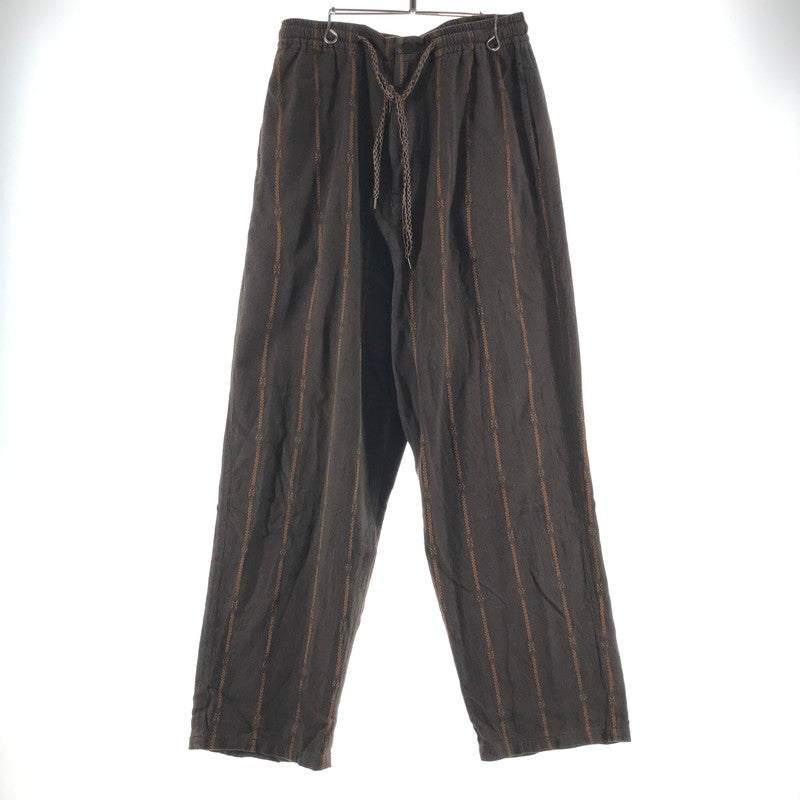 【中古品】【メンズ】 KAPITAL キャピタル 綿麻シャムストライプイージーパンツ ズボン BROWN SIZE:L ほつれ・シミあり・ボタン塗装剥がれあり 156-260617-io-09-fuzh 万代Net店
