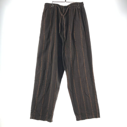 【中古品】【メンズ】 KAPITAL キャピタル 綿麻シャムストライプイージーパンツ ズボン BROWN SIZE:L ほつれ・シミあり・ボタン塗装剥がれあり 156-260617-io-09-fuzh 万代Net店