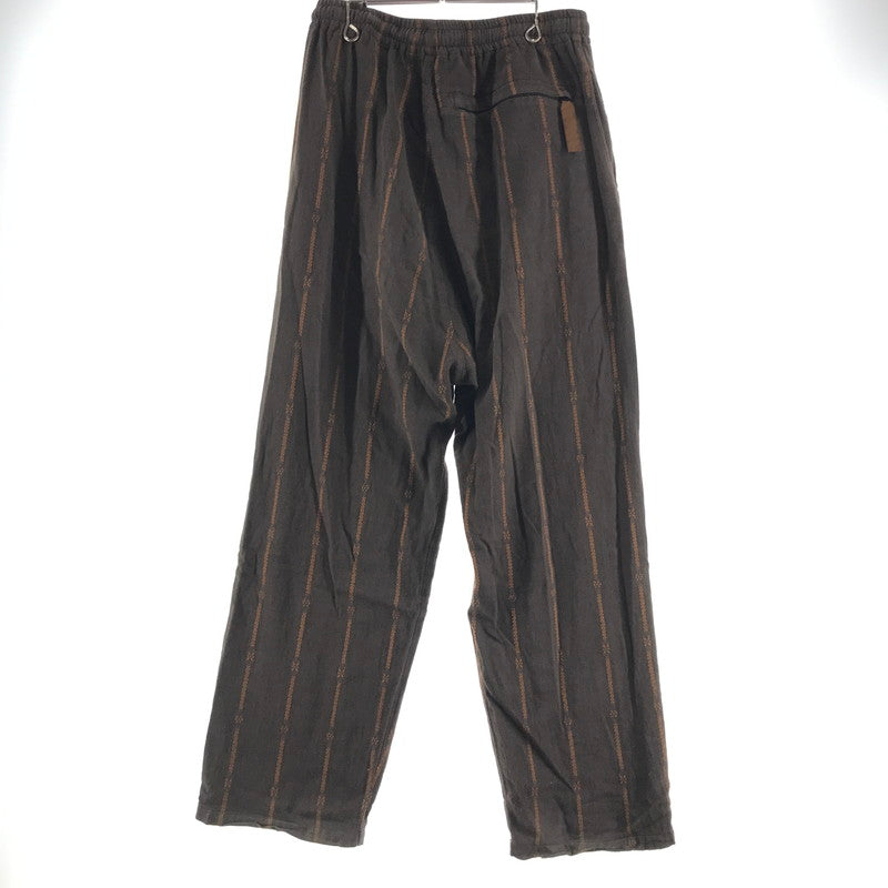 【中古品】【メンズ】 KAPITAL キャピタル 綿麻シャムストライプイージーパンツ ズボン BROWN SIZE:L ほつれ・シミあり・ボタン塗装剥がれあり 156-260617-io-09-fuzh 万代Net店