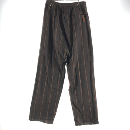 【中古品】【メンズ】 KAPITAL キャピタル 綿麻シャムストライプイージーパンツ ズボン BROWN SIZE:L ほつれ・シミあり・ボタン塗装剥がれあり 156-260617-io-09-fuzh 万代Net店
