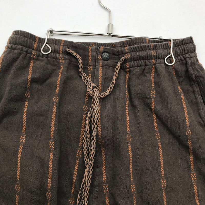 【中古品】【メンズ】 KAPITAL キャピタル 綿麻シャムストライプイージーパンツ ズボン BROWN SIZE:L ほつれ・シミあり・ボタン塗装剥がれあり 156-260617-io-09-fuzh 万代Net店