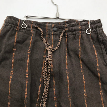 【中古品】【メンズ】 KAPITAL キャピタル 綿麻シャムストライプイージーパンツ ズボン BROWN SIZE:L ほつれ・シミあり・ボタン塗装剥がれあり 156-260617-io-09-fuzh 万代Net店