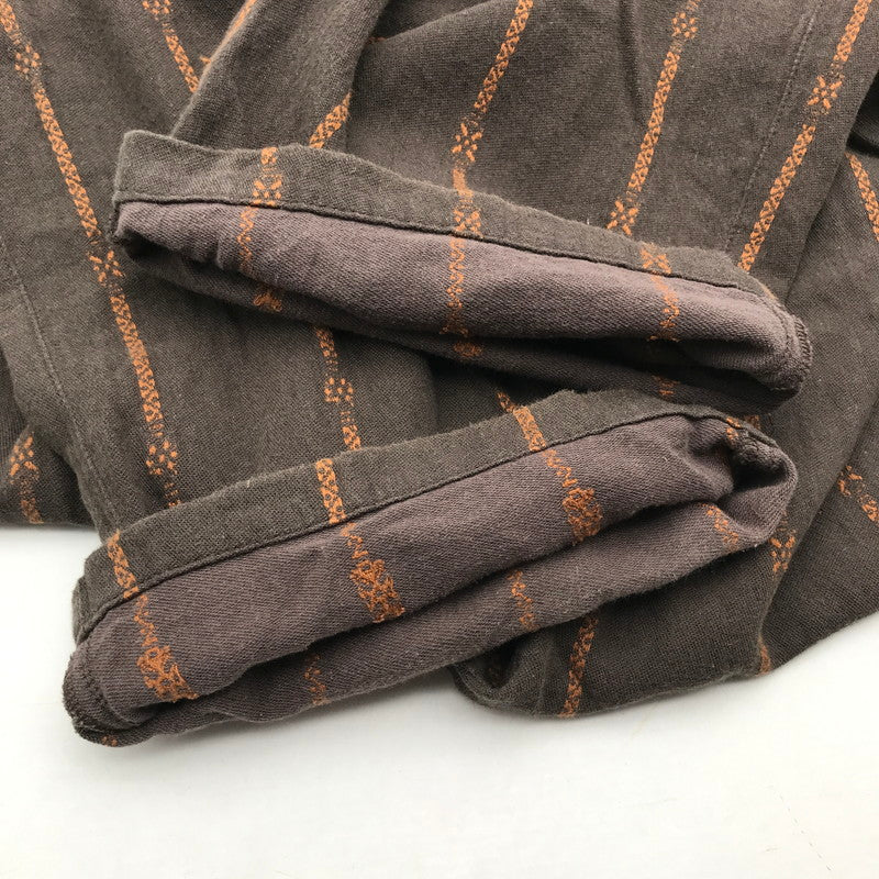 【中古品】【メンズ】 KAPITAL キャピタル 綿麻シャムストライプイージーパンツ ズボン BROWN SIZE:L ほつれ・シミあり・ボタン塗装剥がれあり 156-260617-io-09-fuzh 万代Net店