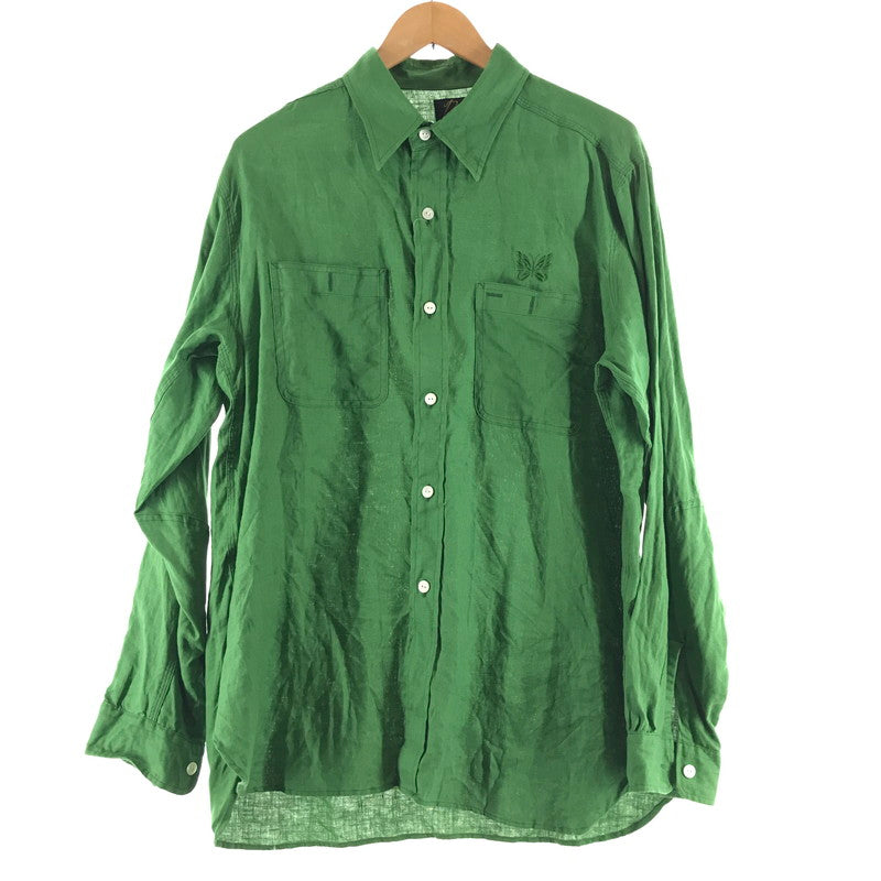 【中古品】【メンズ】 NEEDLES ニードルス OT206 WORK SHIRT ワークシャツ 長袖シャツ グリーン SIZE:L 140-260617-io-01-fuzh 万代Net店