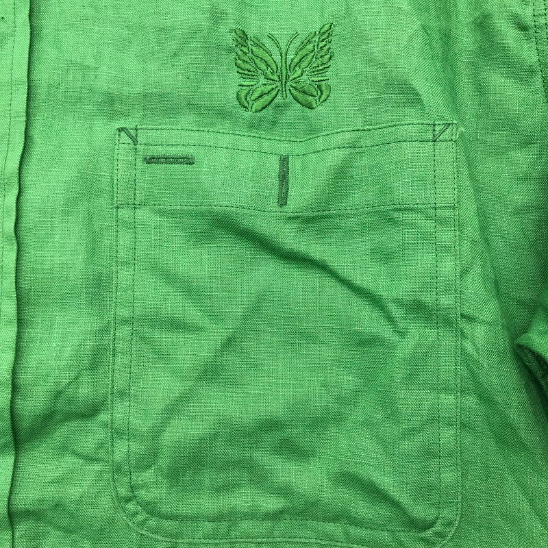【中古品】【メンズ】 NEEDLES ニードルス OT206 WORK SHIRT ワークシャツ 長袖シャツ グリーン SIZE:L 140-260617-io-01-fuzh 万代Net店