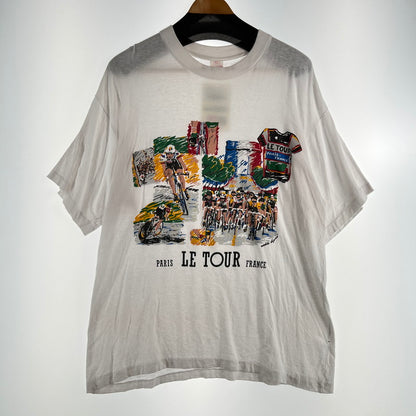 【中古品】【メンズ】 USED ユーズド 半袖Tシャツ ツール・ド・フランス PARIS LE TOUR ヴィンテージ 145-260702-ny-17-fuzh サイズ：XXL カラー：ホワイト 万代Net店