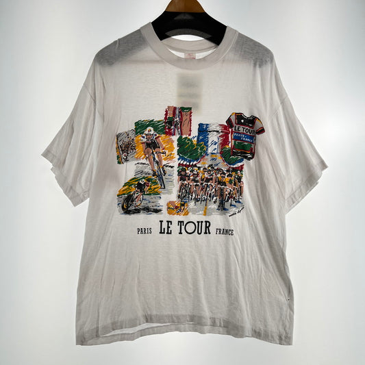【中古品】【メンズ】 USED ユーズド 半袖Tシャツ ツール・ド・フランス PARIS LE TOUR ヴィンテージ 145-260702-ny-17-fuzh サイズ：XXL カラー：ホワイト 万代Net店