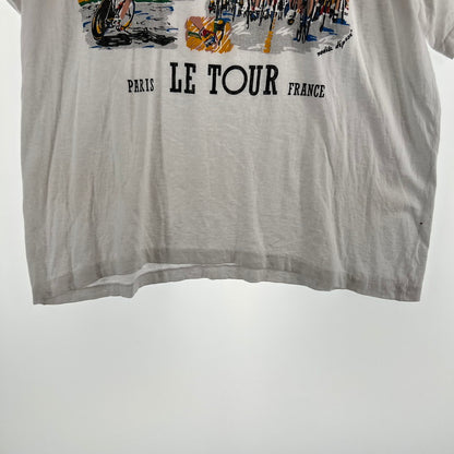 【中古品】【メンズ】 USED ユーズド 半袖Tシャツ ツール・ド・フランス PARIS LE TOUR ヴィンテージ 145-260702-ny-17-fuzh サイズ：XXL カラー：ホワイト 万代Net店