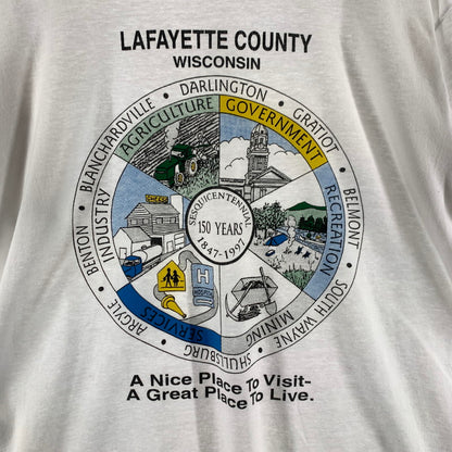 【中古品】【メンズ】 FRUIT OF THE LOOM ハーレーダビッドソン 半袖Tシャツ LAFAYETTE COUNTY 150YEARS 145-260723-ny-19-fuzh サイズ：L カラー：ホワイト 万代Net店