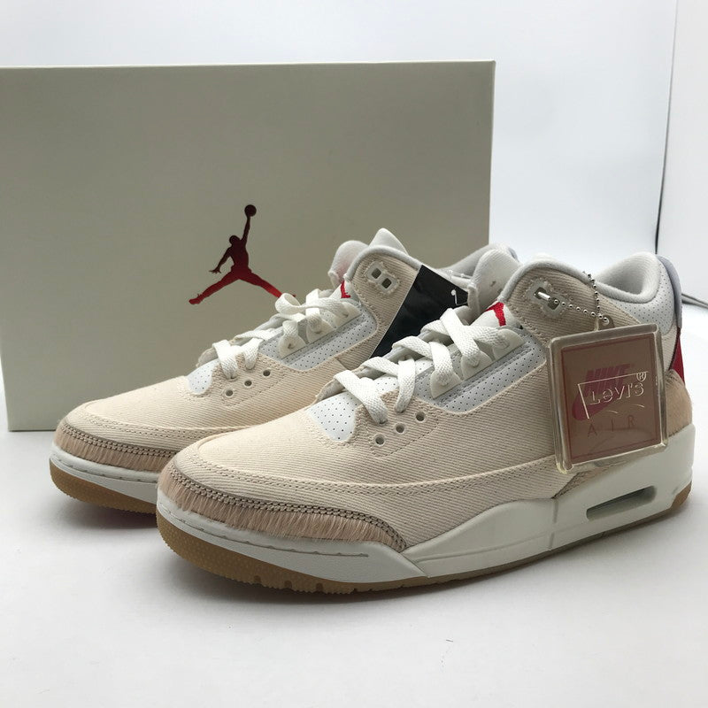 【中古美品】【メンズ】 LEVI'S×NIKE リーバイス×ナイキ IR0910-400 AIR JORDAN 3 RETRO SP ECRU DENIM 27.0cm 箱・黒タグ付属 スニーカー 靴 160-260617-io-12-fuzh 万代Net店