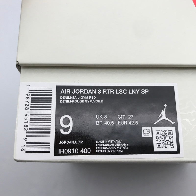 【中古美品】【メンズ】 LEVI'S×NIKE リーバイス×ナイキ IR0910-400 AIR JORDAN 3 RETRO SP ECRU DENIM 27.0cm 箱・黒タグ付属 スニーカー 靴 160-260617-io-12-fuzh 万代Net店