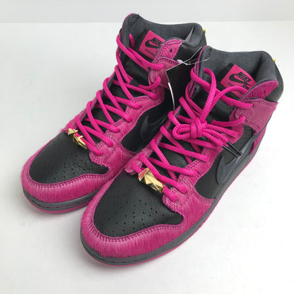 【中古美品】【メンズ】 RUN THE JEWELS×NIKE SB ラン ザ ジュエルズ × ナイキ DX4356-600 DUNK HIGH ”ACTIVE PINK AND BLACK" BLACK.PINKハラコ SIZE:27.5cm スニーカー 靴 160-260618-ky-18-fuzh 万代Net店