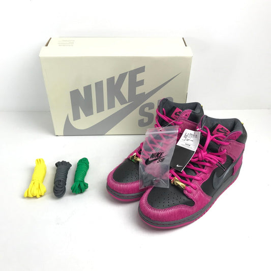 【中古美品】【メンズ】 RUN THE JEWELS×NIKE SB ラン ザ ジュエルズ × ナイキ DX4356-600 DUNK HIGH ”ACTIVE PINK AND BLACK" BLACK.PINKハラコ SIZE:27.5cm スニーカー 靴 160-260618-ky-18-fuzh 万代Net店