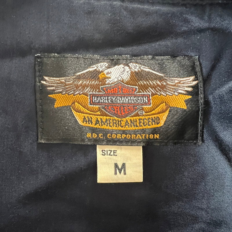 【中古品】【メンズ】 HARLEY DAVIDSON ハーレーダビッドソン スカジャン 145-260619-ny-09-fuzh サイズ：M カラー：ネイビー ホワイト 万代Net店
