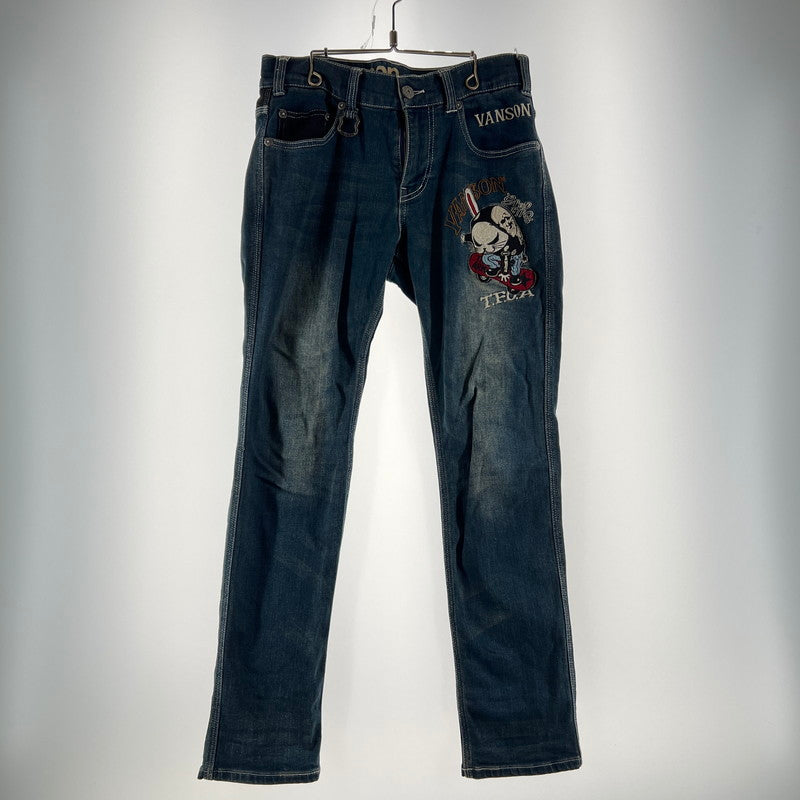 【中古品】【メンズ】 VANSON DENIM PANTS バンソン デニムパンツ INDIGO SIZE:W30 ウサギ　※使用感有 156-260619-ny-13-fuzh サイズ：W30 カラー：インディゴ 万代Net店