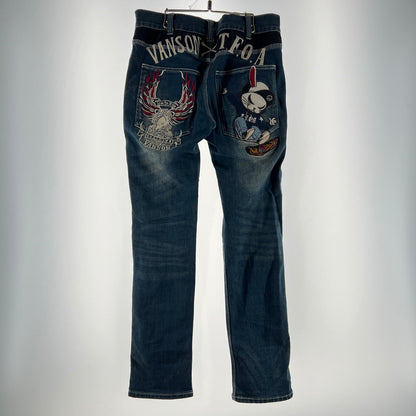 【中古品】【メンズ】 VANSON DENIM PANTS バンソン デニムパンツ INDIGO SIZE:W30 ウサギ　※使用感有 156-260619-ny-13-fuzh サイズ：W30 カラー：インディゴ 万代Net店