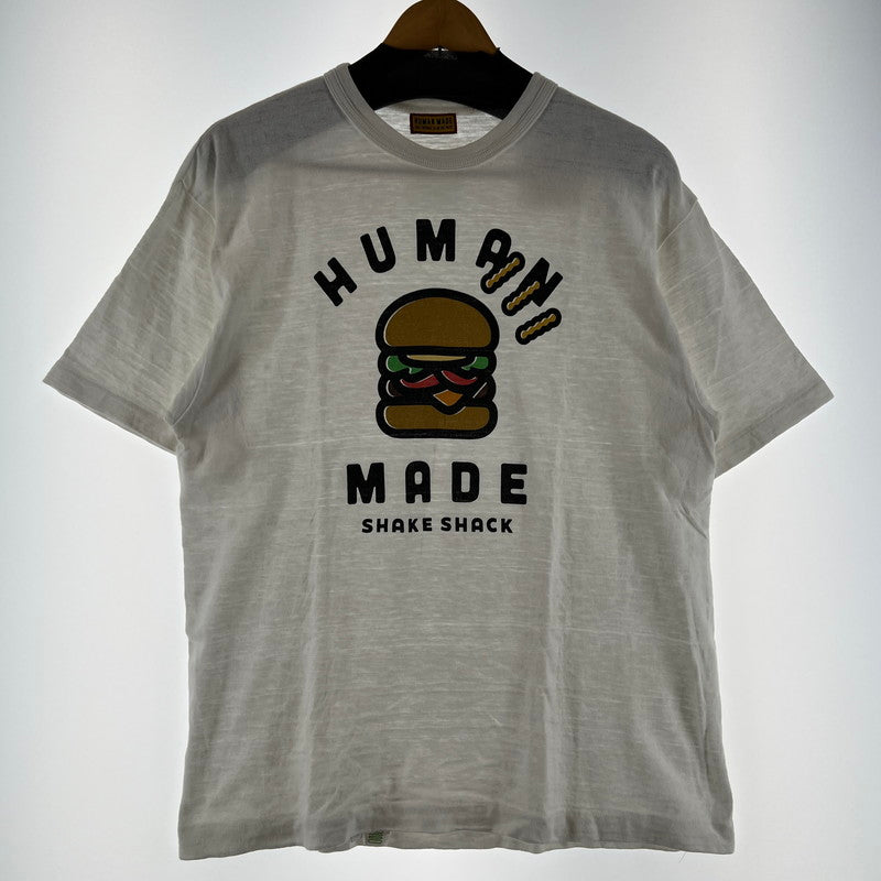 【中古品】【メンズ】 HUMAN MADE×SHAKE SHACK ヒューマンメイド×シェイク・シャック SS T-SHIRT ハンバーガー 142-260619-ny-01-fuzh サイズ：L カラー：ホワイト 万代Net店