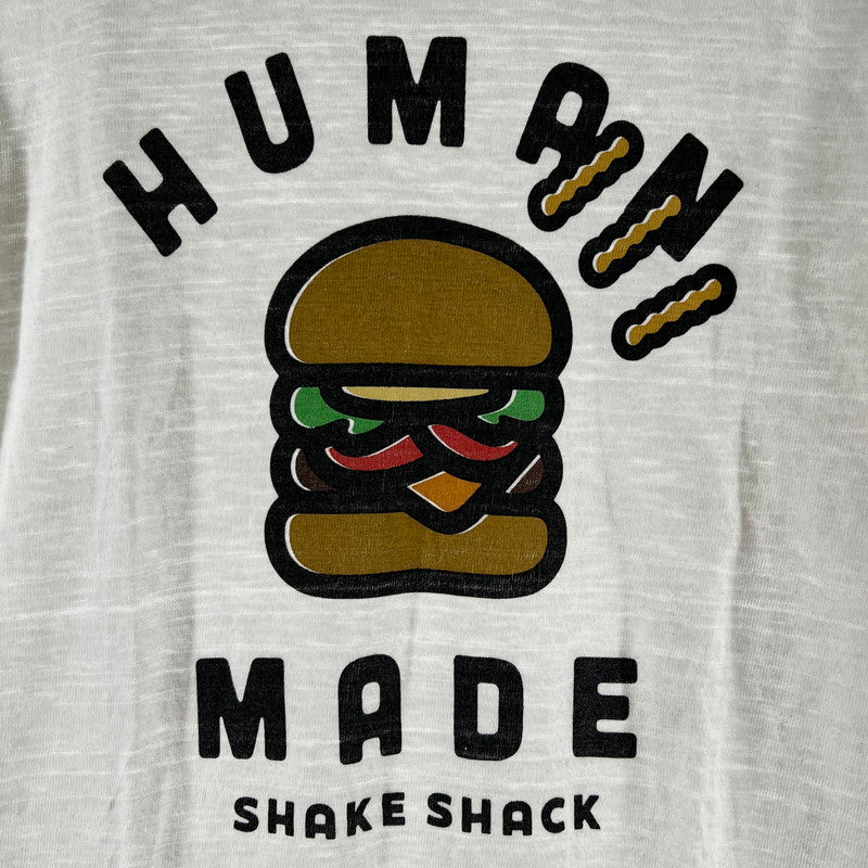 【中古品】【メンズ】 HUMAN MADE×SHAKE SHACK ヒューマンメイド×シェイク・シャック SS T-SHIRT ハンバーガー 142-260619-ny-01-fuzh サイズ：L カラー：ホワイト 万代Net店