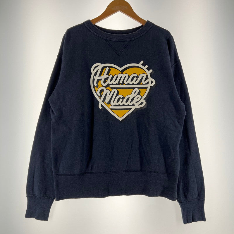 【中古品】【メンズ】 HUMAN MADE ヒューマン メイド GRAPHIC SWEAT SHIRT グラフィック スウェット シャツ 142-260619-ny-02-fuzh サイズ：M カラー：ネイビー 万代Net店