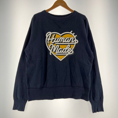 【中古品】【メンズ】 HUMAN MADE ヒューマン メイド GRAPHIC SWEAT SHIRT グラフィック スウェット シャツ 142-260619-ny-02-fuzh サイズ：M カラー：ネイビー 万代Net店