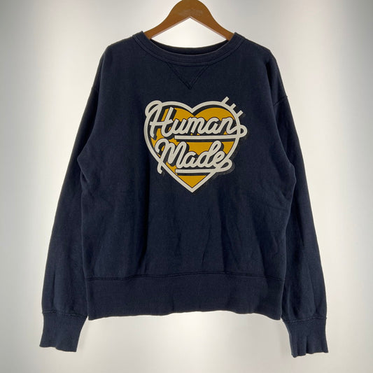 【中古品】【メンズ】 HUMAN MADE ヒューマン メイド GRAPHIC SWEAT SHIRT グラフィック スウェット シャツ 142-260619-ny-02-fuzh サイズ：M カラー：ネイビー 万代Net店