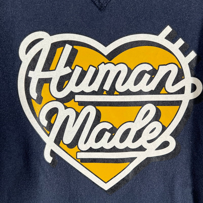 【中古品】【メンズ】 HUMAN MADE ヒューマン メイド GRAPHIC SWEAT SHIRT グラフィック スウェット シャツ 142-260619-ny-02-fuzh サイズ：M カラー：ネイビー 万代Net店