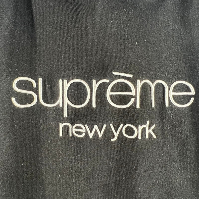 【中古品】【メンズ】 SUPREM シュプリーム PULLOVER PARKA プルオーバー パーカー CLASSIC 刺しゅうロゴ 149-260619-ny-04-fuzh サイズ：L カラー：ブラック 万代Net店