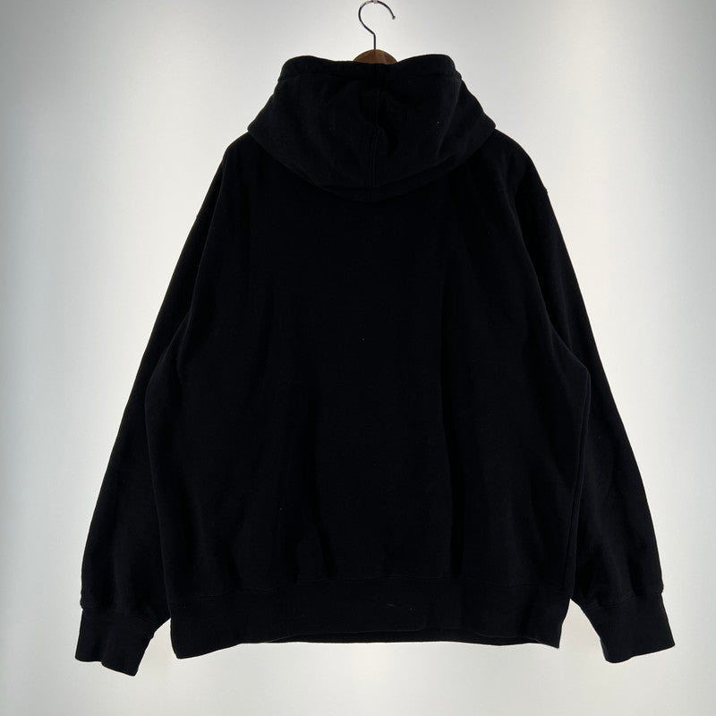 【中古品】【メンズ】 SUPREM シュプリーム PULLOVER PARKA プルオーバー パーカー CLASSIC 刺しゅうロゴ 149-260619-ny-04-fuzh サイズ：L カラー：ブラック 万代Net店