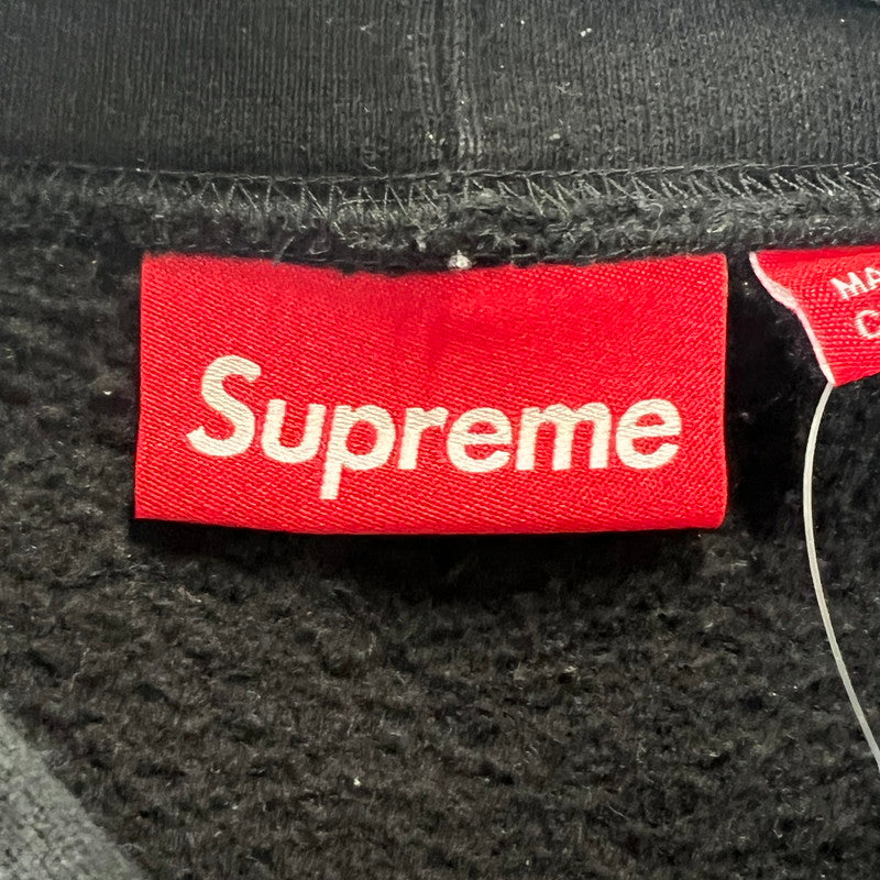 【中古品】【メンズ】 SUPREM シュプリーム PULLOVER PARKA プルオーバー パーカー CLASSIC 刺しゅうロゴ 149-260619-ny-04-fuzh サイズ：L カラー：ブラック 万代Net店