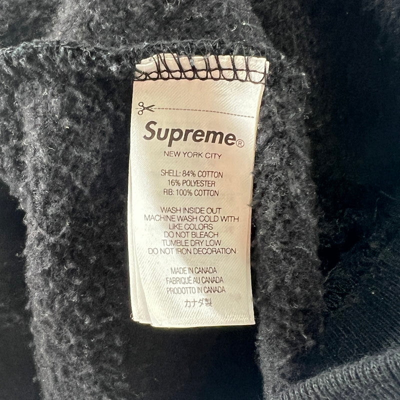 【中古品】【メンズ】 SUPREM シュプリーム PULLOVER PARKA プルオーバー パーカー CLASSIC 刺しゅうロゴ 149-260619-ny-04-fuzh サイズ：L カラー：ブラック 万代Net店