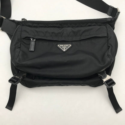 【中古品】【メンズ】 PRADA プラダ RE NYLON SHOULDER BAG BLACK ナイロンショルダーバッグ カバン カラーブラック 180-260626-ky-92-fuzh 万代Net店