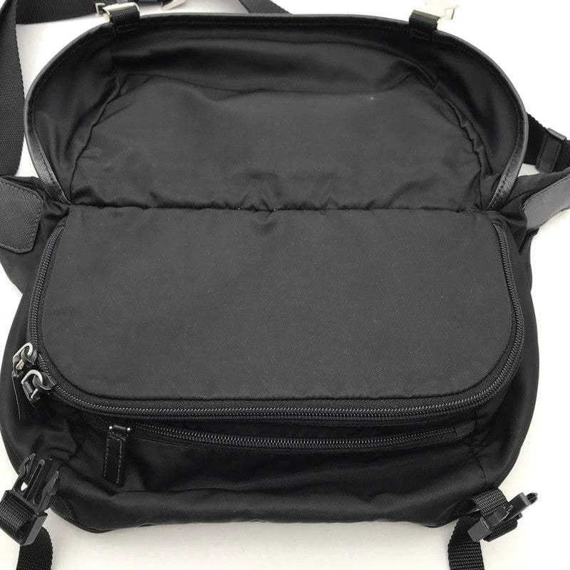 【中古品】【メンズ】 PRADA プラダ RE NYLON SHOULDER BAG BLACK ナイロンショルダーバッグ カバン カラーブラック 180-260626-ky-92-fuzh 万代Net店