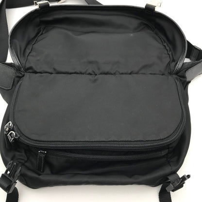 【中古品】【メンズ】 PRADA プラダ RE NYLON SHOULDER BAG BLACK ナイロンショルダーバッグ カバン カラーブラック 180-260626-ky-92-fuzh 万代Net店