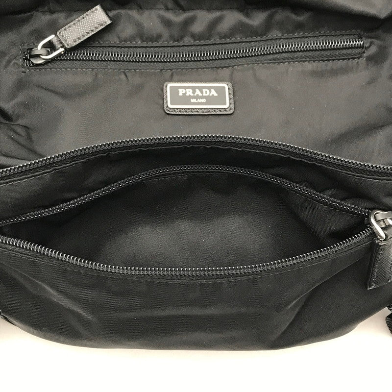 【中古品】【メンズ】 PRADA プラダ RE NYLON SHOULDER BAG BLACK ナイロンショルダーバッグ カバン カラーブラック 180-260626-ky-92-fuzh 万代Net店