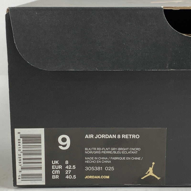 【中古品】【メンズ】 NIKE ナイキ305381-025 AIR JORDAN 8 RETRO エアジョーダン8 レトロ ”AQUA" カラー BLACK SIZE:27.0 スニーカー 靴 160-260618-ky-07-fuzh 万代Net店