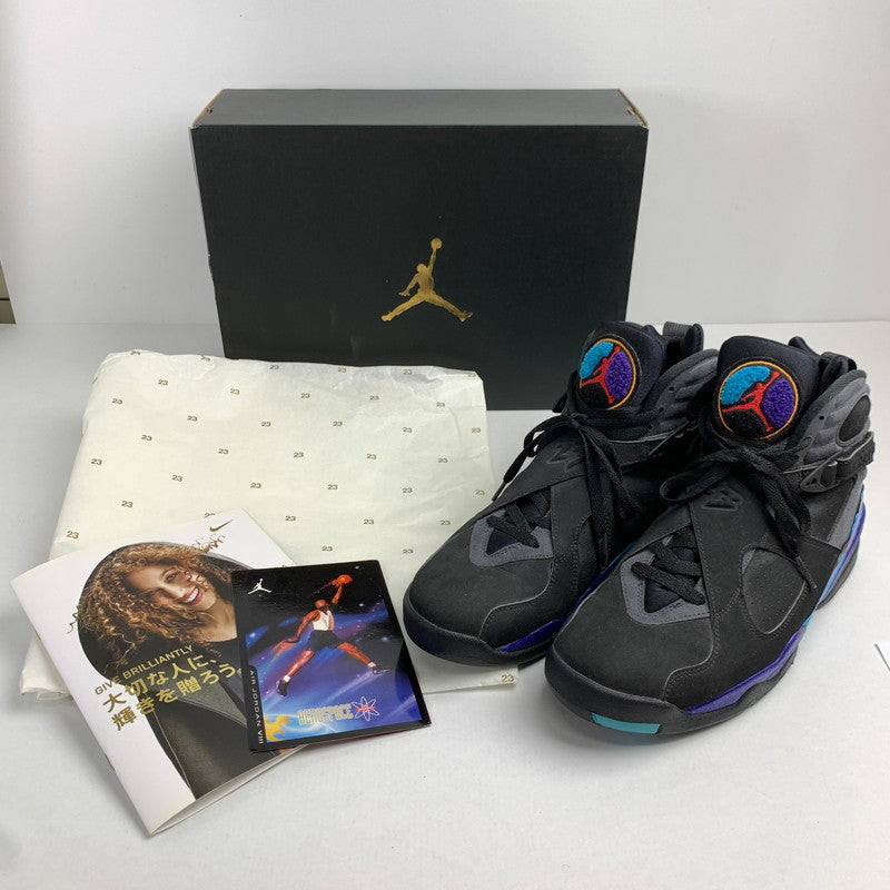 【中古品】【メンズ】 NIKE ナイキ305381-025 AIR JORDAN 8 RETRO エアジョーダン8 レトロ ”AQUA" カラー BLACK SIZE:27.0 スニーカー 靴 160-260618-ky-07-fuzh 万代Net店