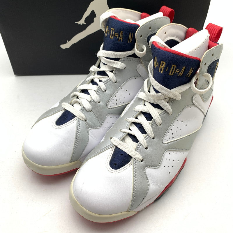 【中古品】【メンズ】 NIKE ナイキ 304775-135 AIR JORDAN 7 RETRO AJ7 OLYMPIC WHITE SIZE:27.5cm 黒タグ.箱付属 スニーカー 靴 汚れ・一部べたつきあり 160-260621-io-03-fuzh 万代Net店