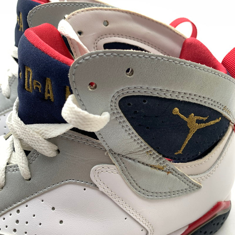 【中古品】【メンズ】 NIKE ナイキ 304775-135 AIR JORDAN 7 RETRO AJ7 OLYMPIC WHITE SIZE:27.5cm 黒タグ.箱付属 スニーカー 靴 汚れ・一部べたつきあり 160-260621-io-03-fuzh 万代Net店