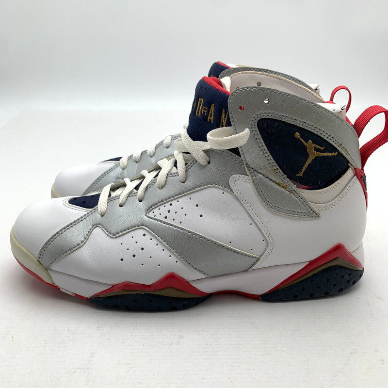 【中古品】【メンズ】 NIKE ナイキ 304775-135 AIR JORDAN 7 RETRO AJ7 OLYMPIC WHITE SIZE:27.5cm 黒タグ.箱付属 スニーカー 靴 汚れ・一部べたつきあり 160-260621-io-03-fuzh 万代Net店