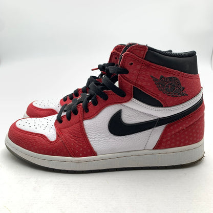 【中古品】【メンズ】 NIKE × SPIDERMAN ナイキ スパイダーマン 555088-602 AIR JORDAN１ORIGIN STORY "GYM RED WHITE PHOTO BLUE BLACK" エアジョーダン 1 スニーカー 靴 160-260618-mh-28-fuzh サイズ：27.5cm カラー：ホワイト レッド 万代Net店